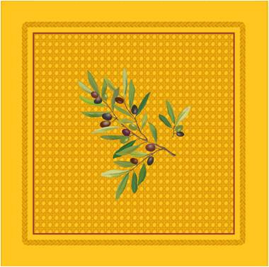 Provence print fabric tea towel (Nyons. yellow) - Click Image to Close